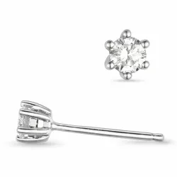 2 x 0,10 ct Solitärohrstecker in 14 Karat Weißgold mit Diamant