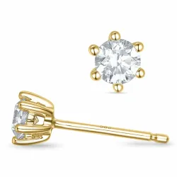 2 x 0,20 ct Solitärohrstecker in 14 Karat Gold mit Diamant