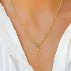 buchstab v Anhänger aus vergoldetem Sterlingsilber - My Letter