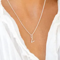 buchstab v Anhänger aus Silber - My Letter