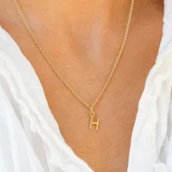 buchstab h Anhänger aus vergoldetem Sterlingsilber - My Letter