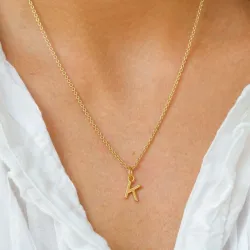 buchstab k Anhänger aus vergoldetem Sterlingsilber - My Letter