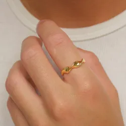 gewunden Ring aus vergoldetem Sterlingsilber