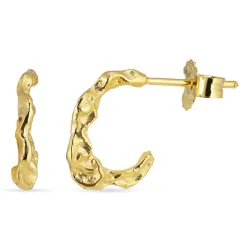 Halbkreolen in vergoldetem Sterlingsilber - Lumé Etched