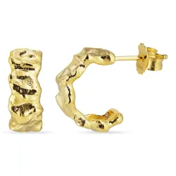 Halbkreolen in vergoldetem Sterlingsilber - Lumé Etched