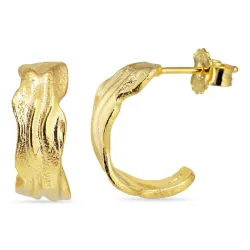 Halbkreolen in vergoldetem Sterlingsilber - Lumé Etched