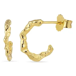 Halbkreolen in vergoldetem Sterlingsilber - Lumé Etched