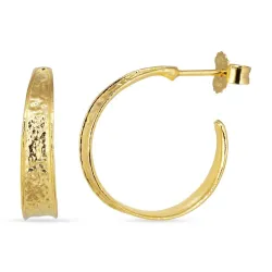 Halbkreolen in vergoldetem Sterlingsilber - Lumé Etched