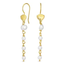 Perle ketten ohrringe in vergoldetem Silber