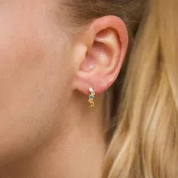 14,5 mm mehrfarbigen Zirkon Kreole in vergoldetem Silber - Bubbly Twist