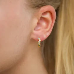 12 mm blauem Zirkon Kreole in vergoldetem Silber - Bubbly Twist