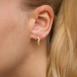 12 mm grünen Zirkon Kreole in vergoldetem Silber - Bubbly Twist