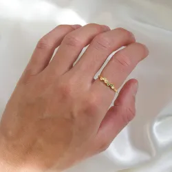 grünem Zirkon Ring aus vergoldetem Sterlingsilber - Bubbly Twist