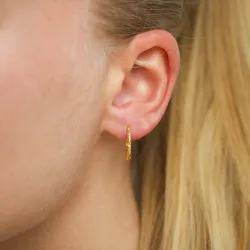 15 mm Kreole in vergoldetem Sterlingsilber - Lumé Etched