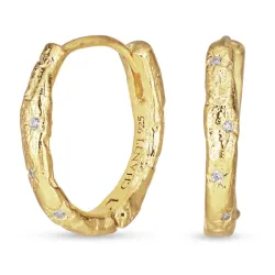 16 x 14 mm Kreole in vergoldetem Silber