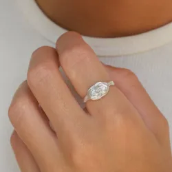 Zirkon Ring aus Silber - Lumé Etched