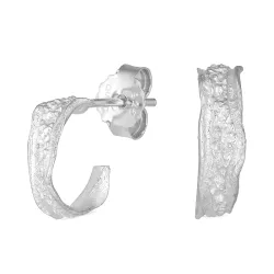 11,5 mm Halbkreolen in Silber - Lumé Etched