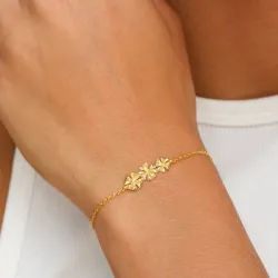 Armband aus vergoldetem Sterlingsilber 16 plus 3 cm x 6,5 mm  - Lumé Etched