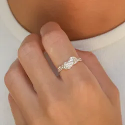 weißem Zirkon Ring aus Silber - Lumé Etched