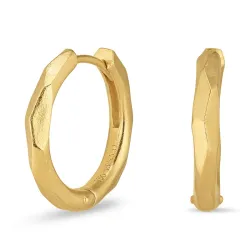 15 mm Kreole in vergoldetem Silber - Lumé Etched