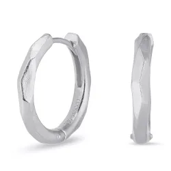 15 mm Kreole in Silber - Lumé Etched