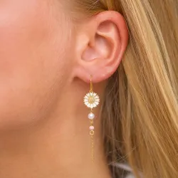 Marguerite pink ketten ohrringe in vergoldetem Silber