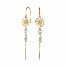 Marguerite blauem ketten ohrringe in vergoldetem Silber