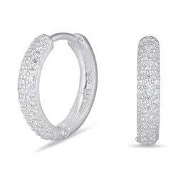 14 mm Zirkon Kreole in Silber - Lumé Illume