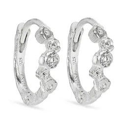 12 mm Zirkon Kreole in Silber - Bubbly Sparkle