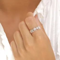 Blumen Ring aus Silber