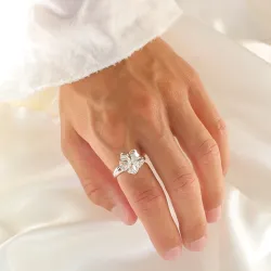 Blumen Ring aus Silber