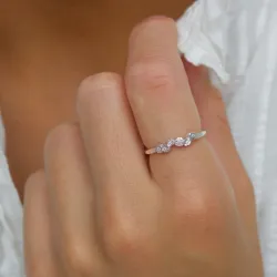 weißem Zirkon Ring aus Silber - Bubbly Sparkle