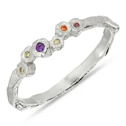 mehrfarbigem Zirkon Ring aus Silber - Bubbly Twist