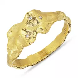 breit Zirkon Ring aus vergoldetem Sterlingsilber