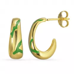 grünen Emaille Ohrringe in vergoldetem Sterlingsilber