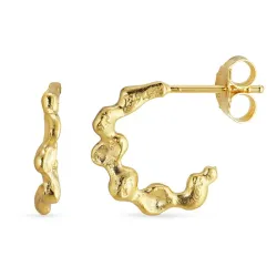 Halbkreolen in vergoldetem Sterlingsilber - Lumé Etched