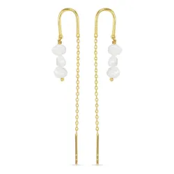 lange Perle ketten ohrringe in vergoldetem Sterlingsilber