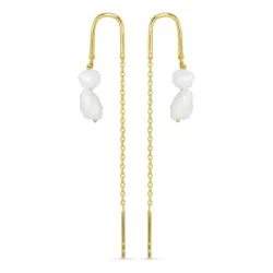 Perle ketten ohrringe in vergoldetem Sterlingsilber