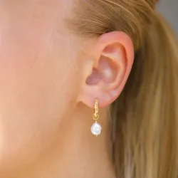 13 mm Perle Kreole in vergoldetem Sterlingsilber - Lumé Etched