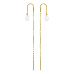 Perle ketten ohrringe in vergoldetem Sterlingsilber