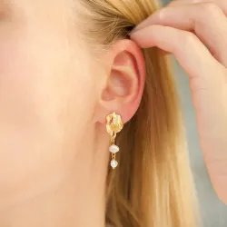 Perle Ohrringe in vergoldetes Messing - Eliné