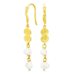 Perle ketten ohrringe in vergoldetes Messing - Eliné