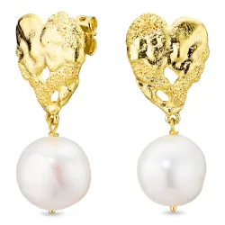 Perle Ohrringe in vergoldetes Messing - Eliné