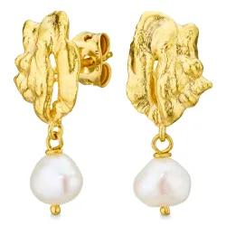 Perle Ohrringe in vergoldetes Messing - Eliné