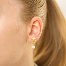 Perle Ohrringe in vergoldetes Messing - Eliné