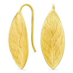 Blatt Ohrringe in vergoldetes Messing - Eliné