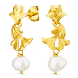 Perle Ohrringe in vergoldetes Messing - Eliné