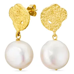 Perle Ohrringe in vergoldetes Messing - Eliné