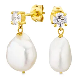 Perle Ohrringe in vergoldetes Messing - Eliné