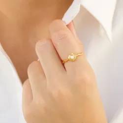 Perle Ring aus vergoldetes Messing - Eliné